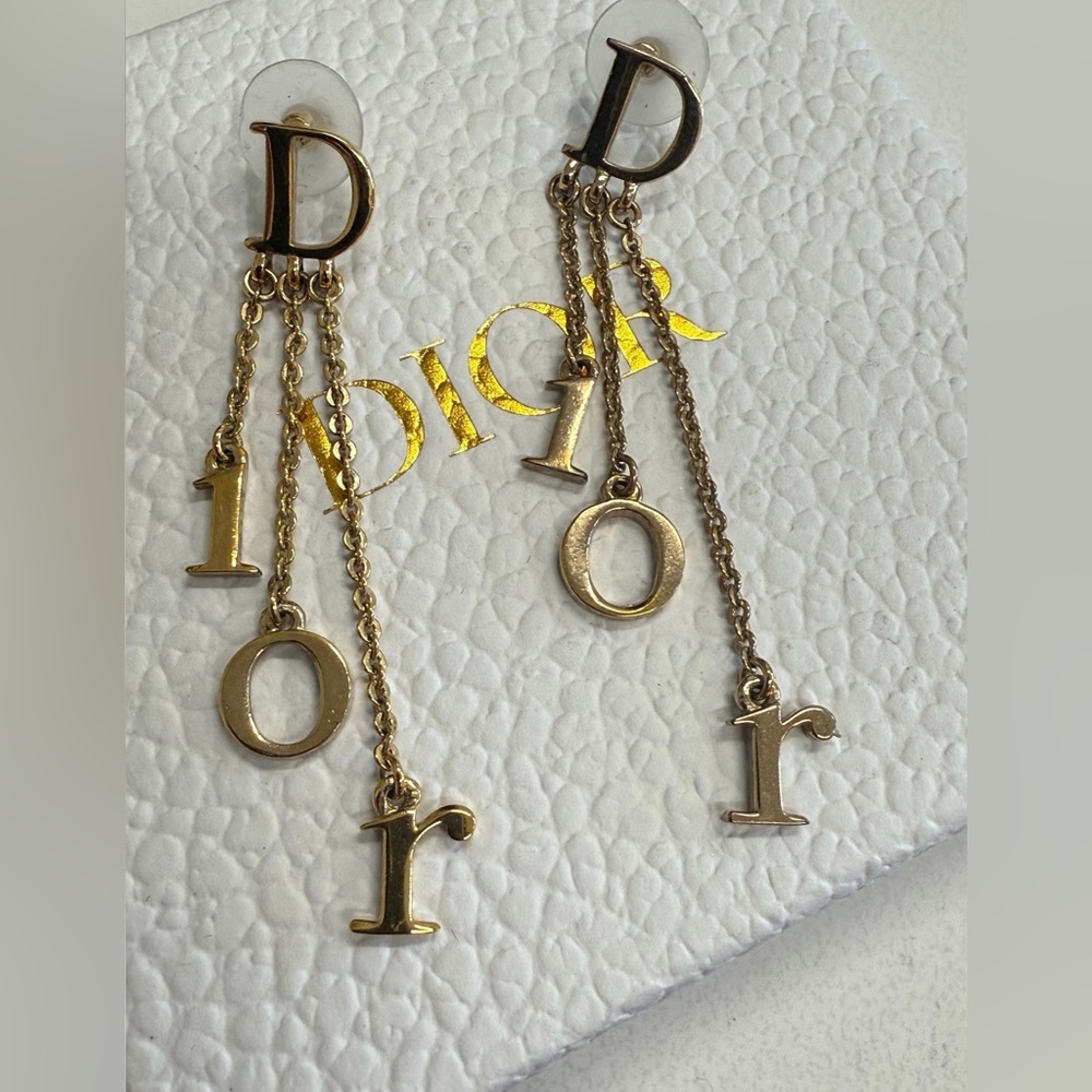 Dior Gold Dangle Earrings